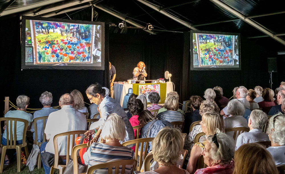 Tutor-led painting demonstration at Patchings
