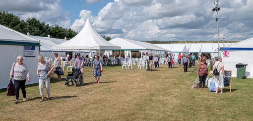 Marquees set up across the Patchings Festival Fields